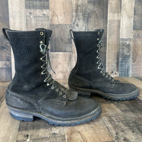 Whites Smokejumper Roughout Logger Packer Plain Toe Work Boots Mens 13 E - Picture 10 of 12